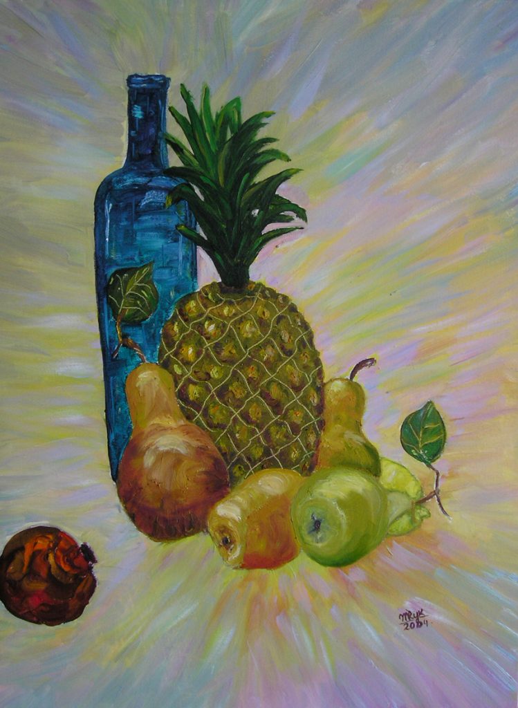 Still Life with Pineapple. Oil on Canvas. 16"x20"