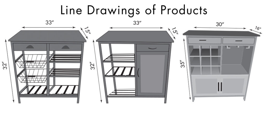 line drawings for packaging